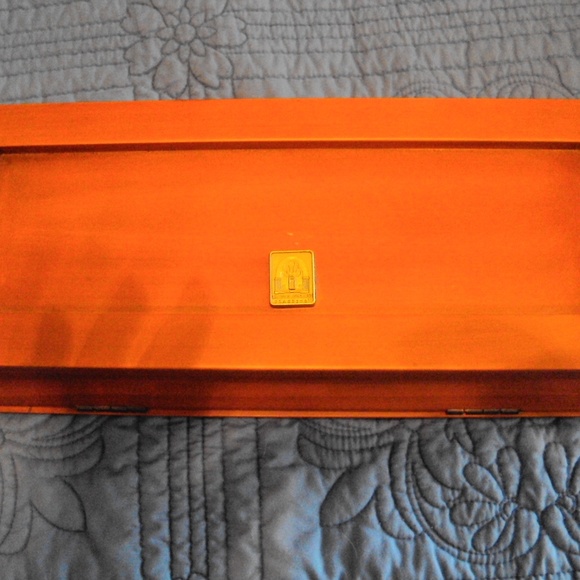 Genuine Thomas Pacconi Oak Watch Box~Velvet Pads w/COA - Picture 6 of 9